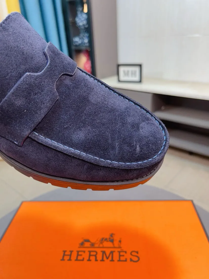 Men's shoes 💰458🌹🌹Niuli "HERMES" Hermès business leather shoes, original factory configuration, original imported frosted cowhide upper + luxury hardware logo + fully imported original customized cowhide lining, sole: rubber wear-resistant outsole, difficult craftsmanship, original factory follow-up goods, 🔍🔍high quality code number: 38-44 45 can be customized